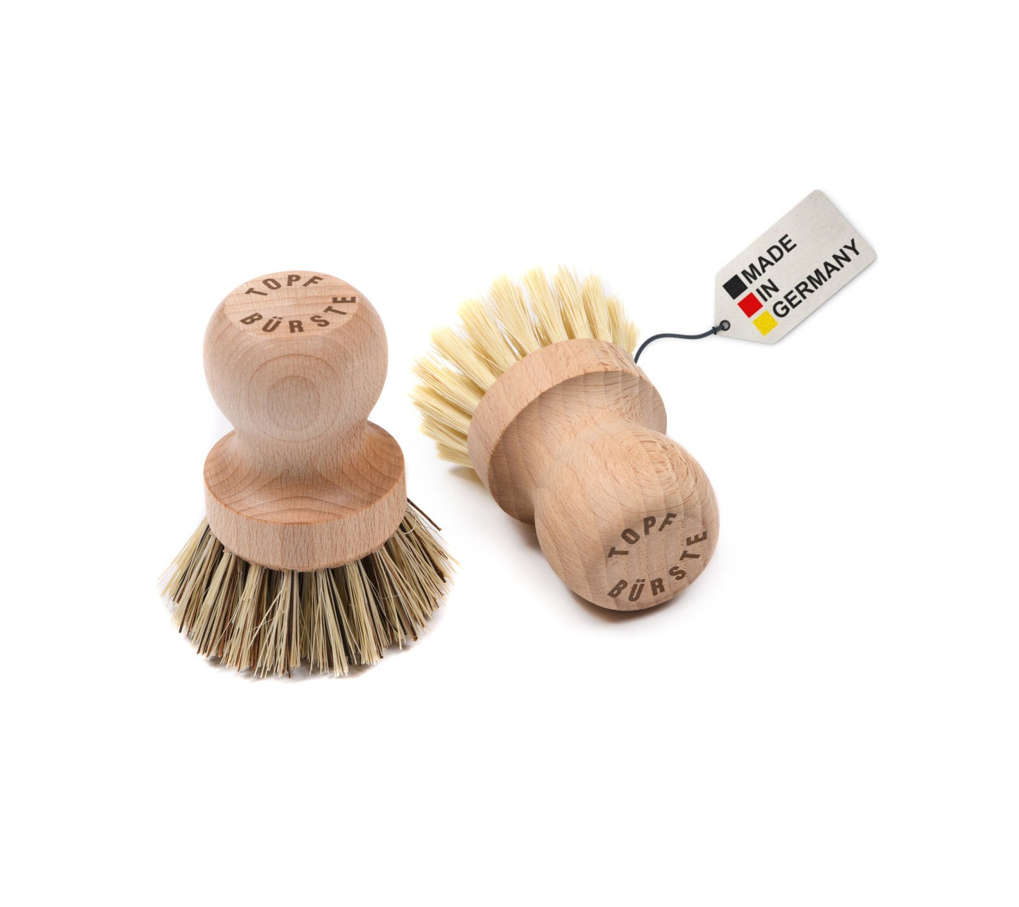 2 Stück Topf-Pfannenbürsten rund Reinigungsbürsten im Set Handbürsten Handschrubber