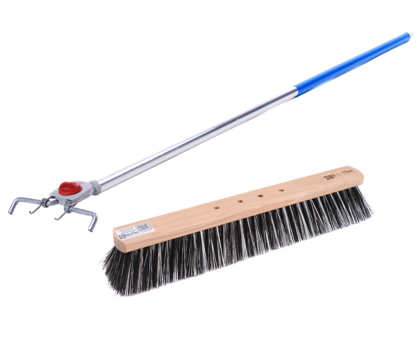 Special street broom OssiBlitz bristle mix with 4-hole changing system and aluminum handle length 145cm