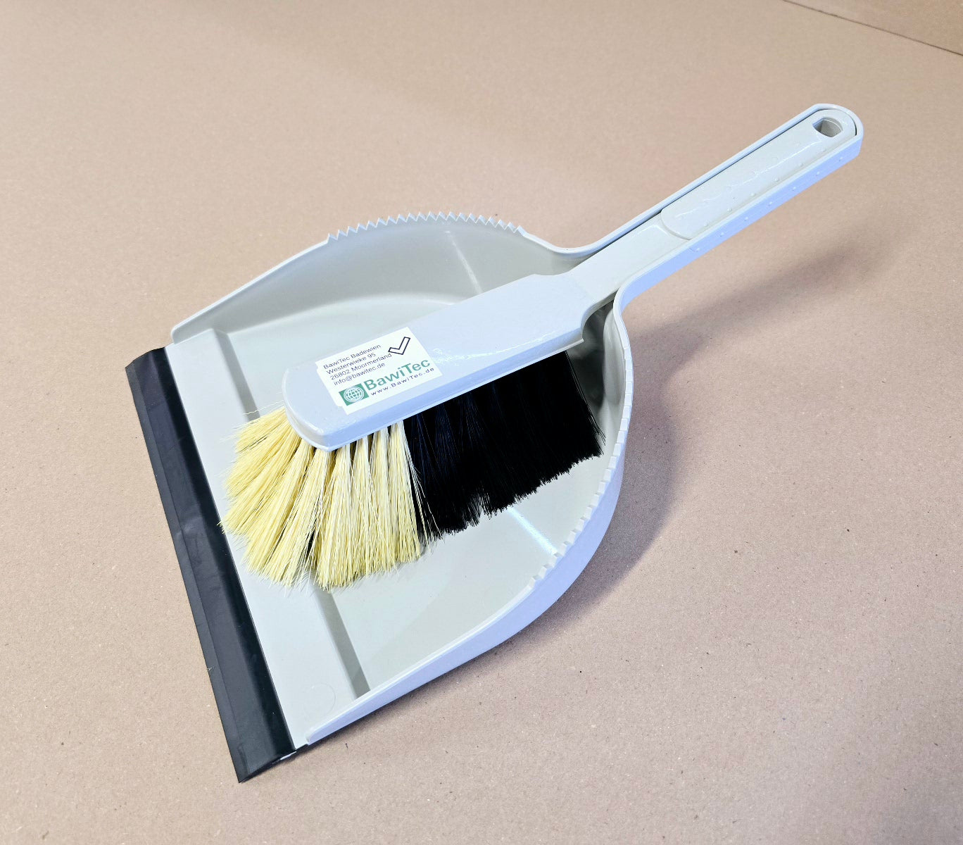 Kehrgarnitur Handfeger und Kehrschaufel Set Kunststoff grau Kehrset