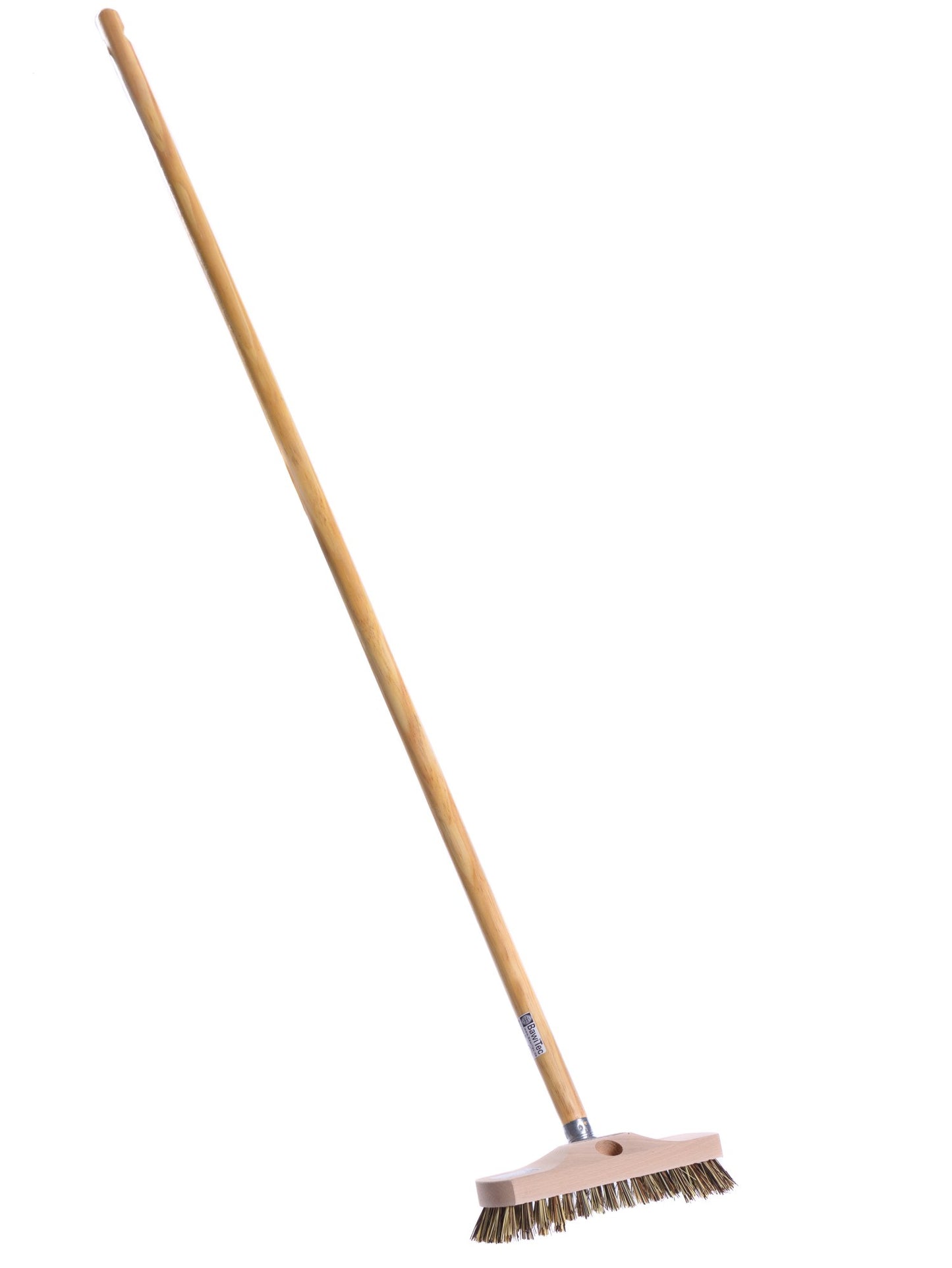 Schrubber mit Bart/Rand 22cm mit Gewinde und Holzstiel harte UnionMix-Borsten