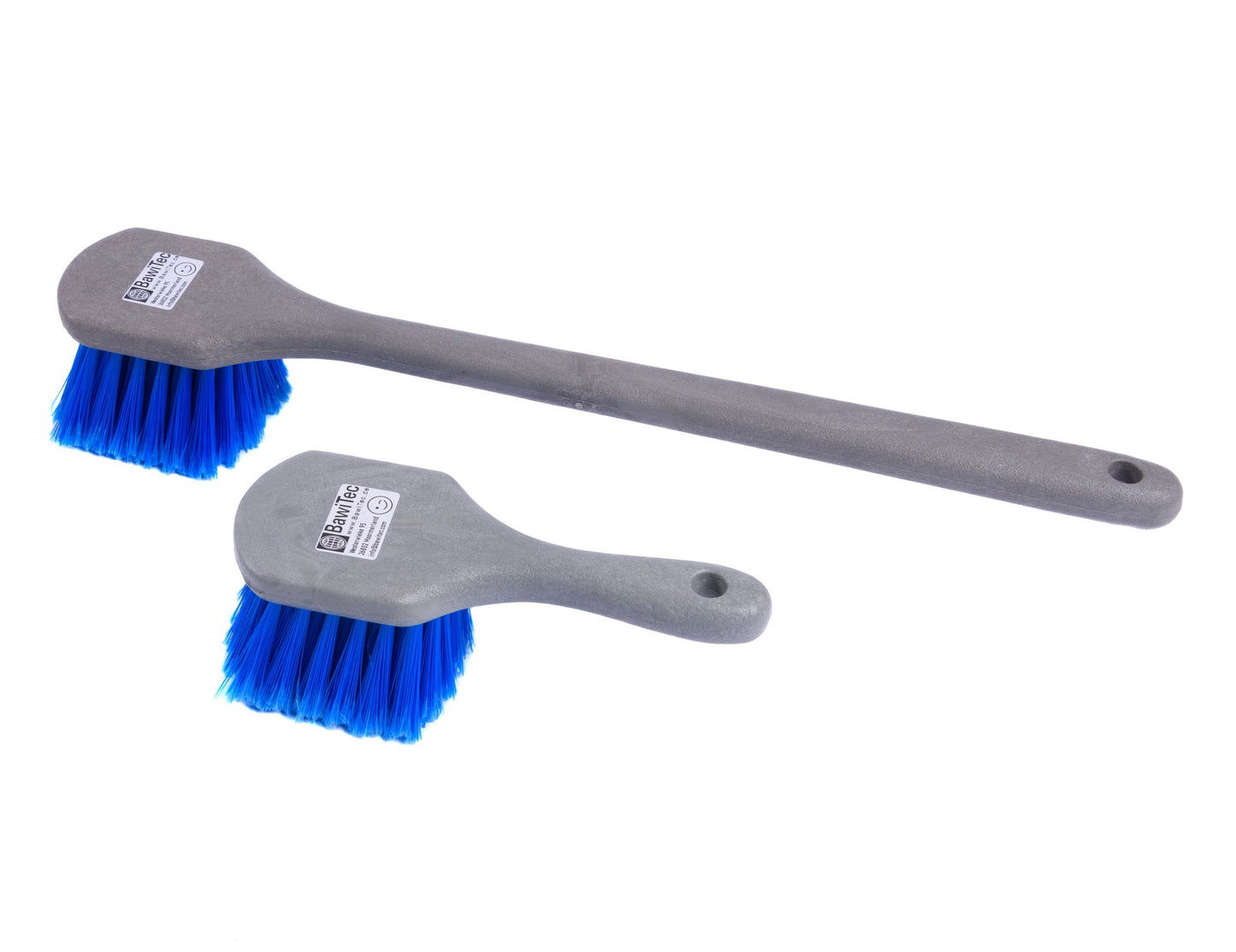 2 Stück Waschbürsten Recycling Kunststoff Stielbürsten 50cm/21cm blaue PVC-Borsten geschlitzt