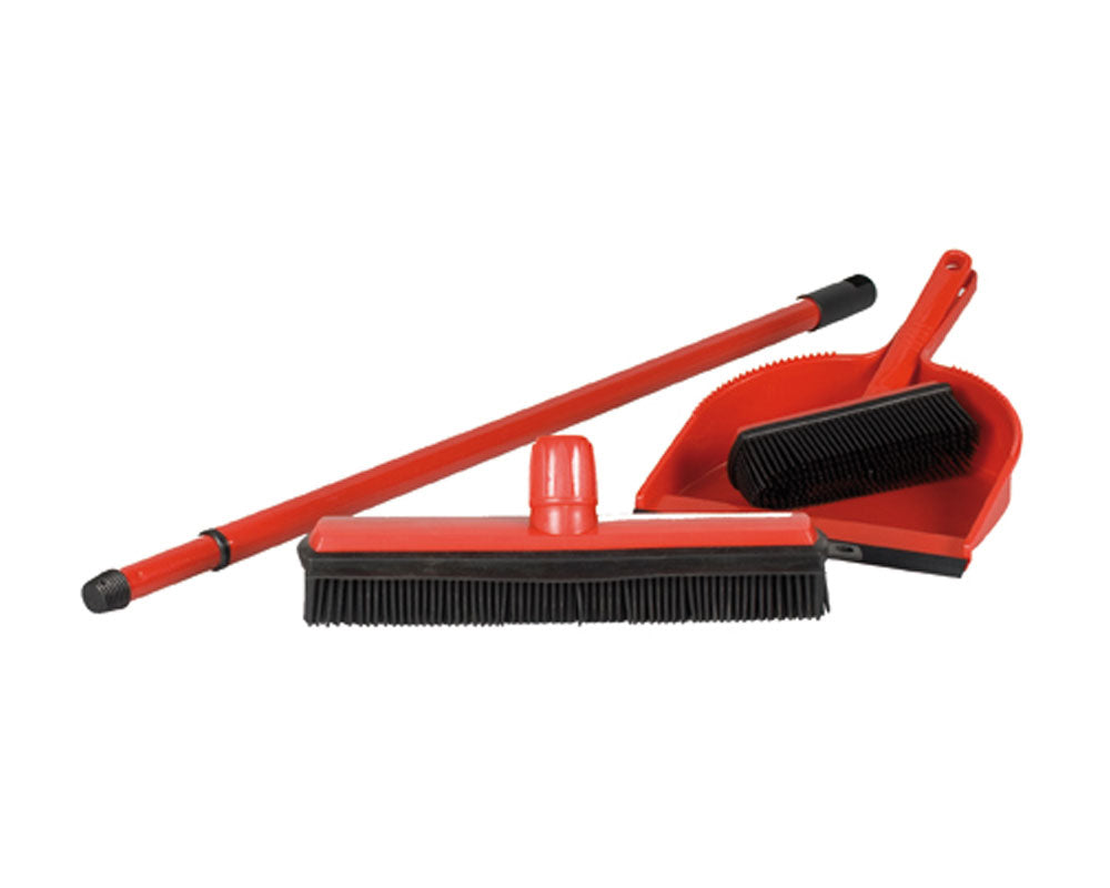 Spezieller Noppenbesen Gummibesen-Set Friseurbesen Tierhaarbesen Kunststoff Besen mit Stiel