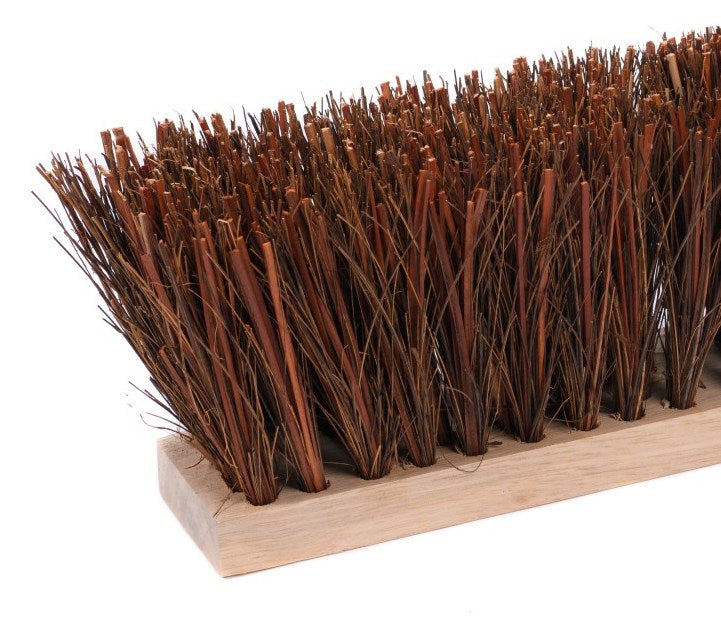 Robust Piassava street broom with wooden handle broom for yard, construction site and garden