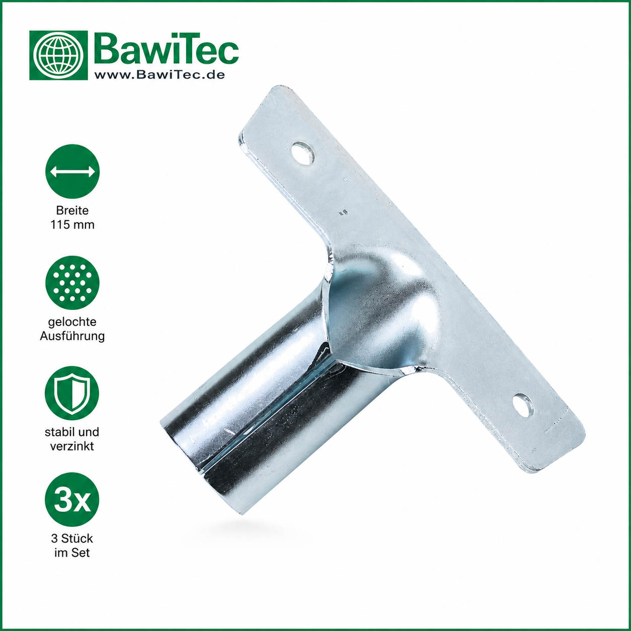 Metallhalter Stielhalter im Set Ø 24mm oder 28mm für Besenstiele Holzstiele Besenstielhalter Metall-Halterung