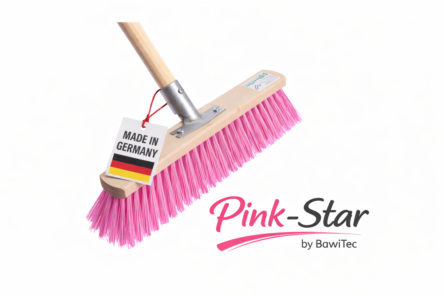 "Pink-Star" Straßenbesen Set verschiedene Varianten Besen Handfeger Kehrschaufel mit Stiel