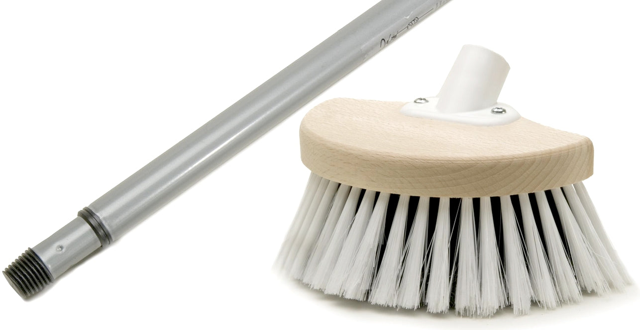 Waschbürste Fensterwascher Halbmond Form 20cm mit Metall-Teleskopstiel 200cm Lang