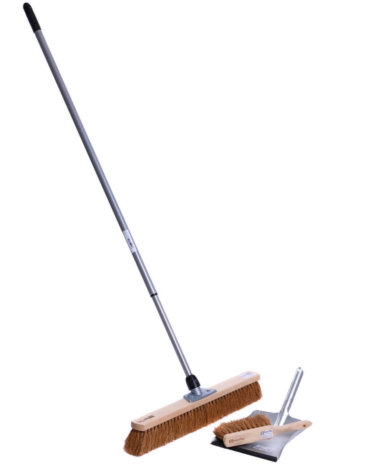 Coconut broom sweeping set coconut natural fiber bristles broom with telescopic handle hand brush and dustpan sweeping set