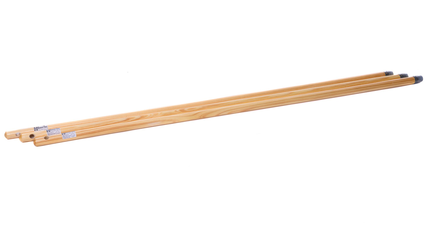 3 Stück Holzstiele lackiert mit Alugewinde 120cm Länge Besenstiel Stiel Set