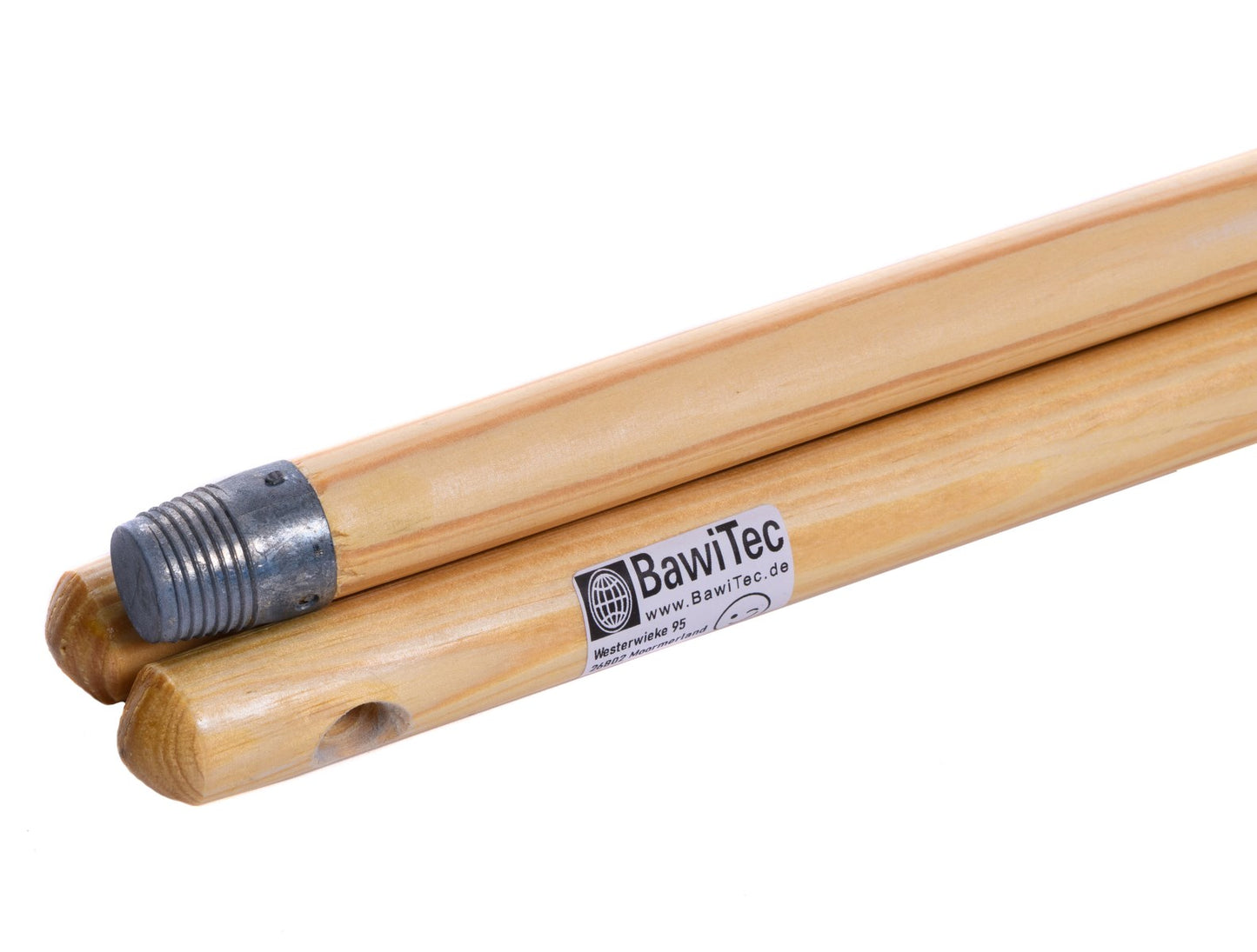 3 Stück Holzstiele lackiert mit Alugewinde 120cm Länge Besenstiel Stiel Set