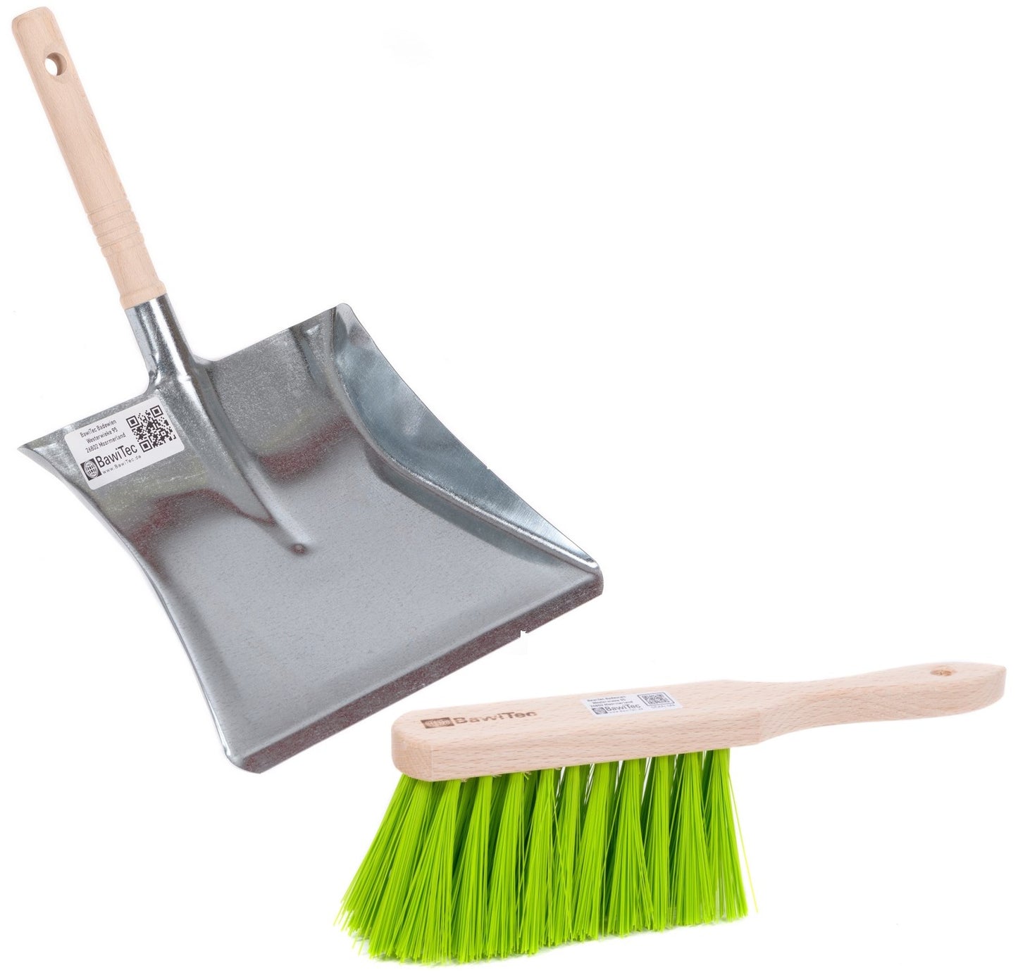 Profi Gartenbesen Komplett Set XL Kehrbesen mit Handfeger Metall-Kehrschaufel und Stiel Garten