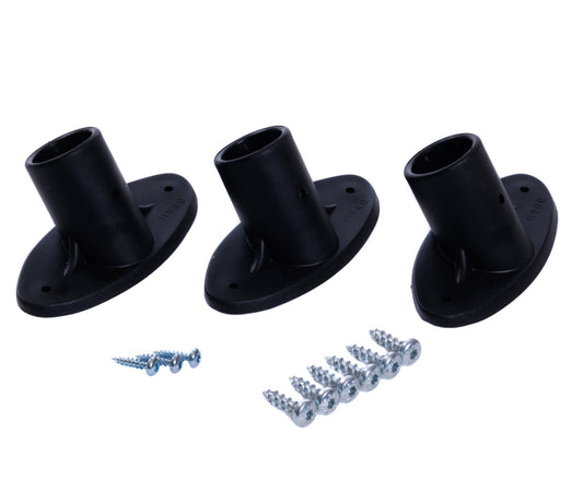 3 Stück Stielhalter "QuickFix" Kunststoffhalterung für Besenstiele inkl. Schrauben