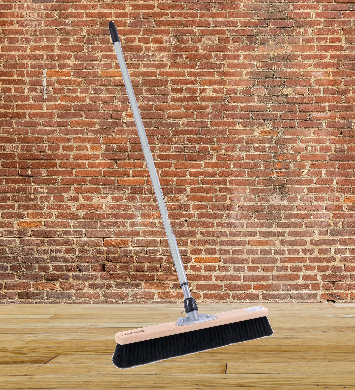 Hall broom synthetic hair bristles black with telescopic handle infinitely adjustable metal handle sweeping broom broom long