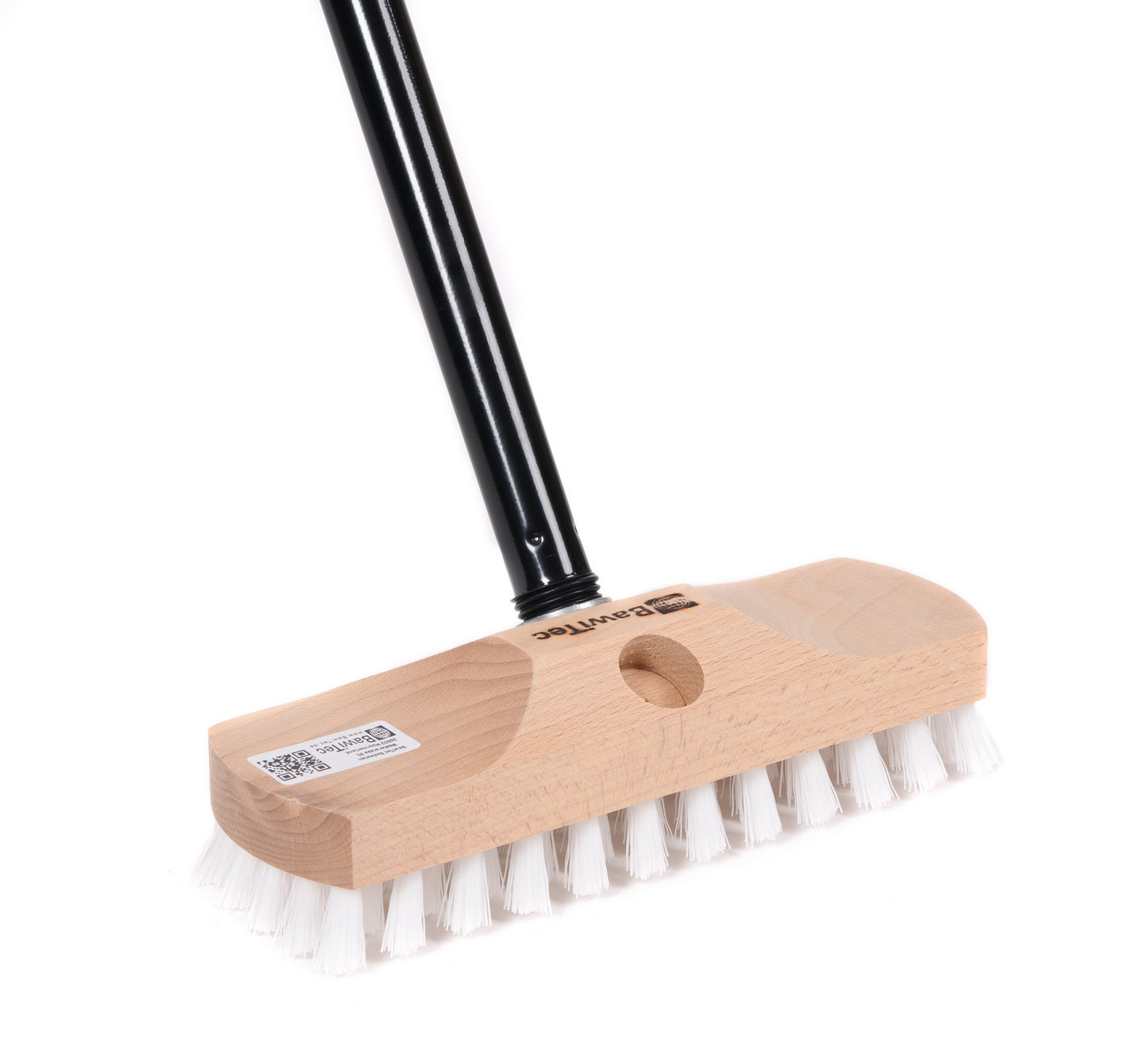 Scrubber 22cm with telescopic handle, infinitely adjustable, max. 130cm length, white plastic bristles