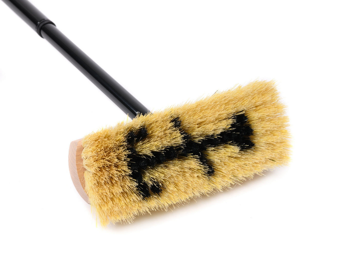 All-purpose scrubber 25cm wide with extra long natural fiber bristles with handle universal brush