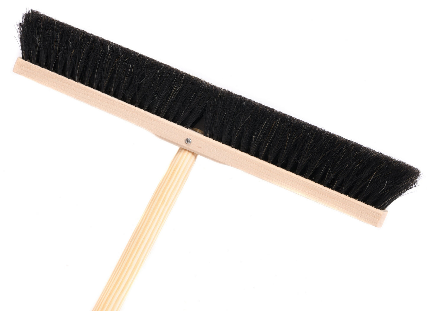 Roßhaarbesen sehr weiche Rosshaar-Naturhaar-Borsten mit Stiel Kehrbesen mit Stielloch und Holzstiel