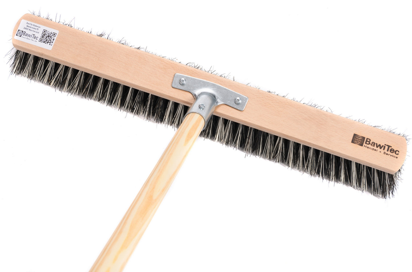 Professioneller Kehrbesen OssiBlitz-Borstenmix hart Besen Kehrbesen mit Stiel Holz Besenstiel