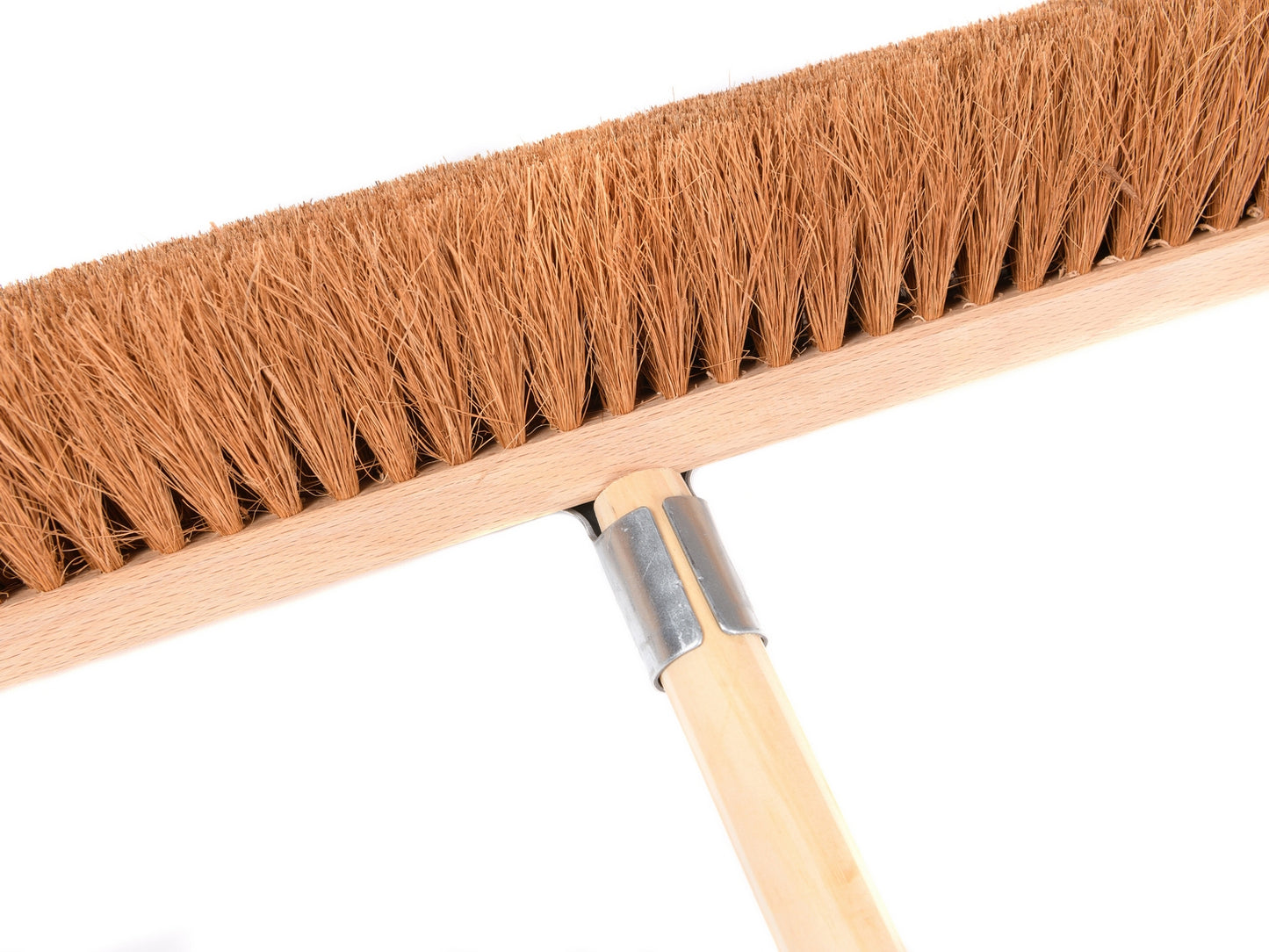 Kokosbesen Industriebesen mit stabilem Holzstiel robuste Pflanzenfaser Saalbesen mit Besenstiel