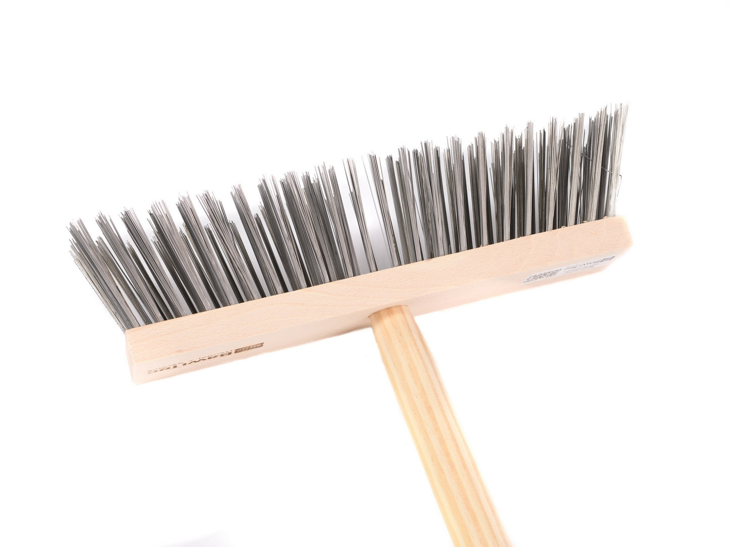 Steel wire broom 30cm wide with handle wooden handle 140cm 160cm scratch broom metal bristles broom