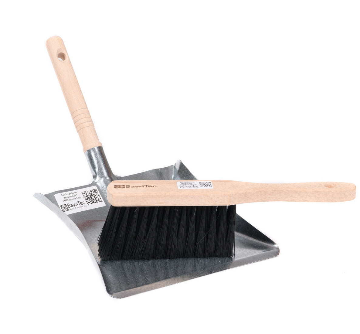 Sweeping set, sweeping set, 2 pieces. Synthetic hair bristles black soft hand brush and metal dustpan set