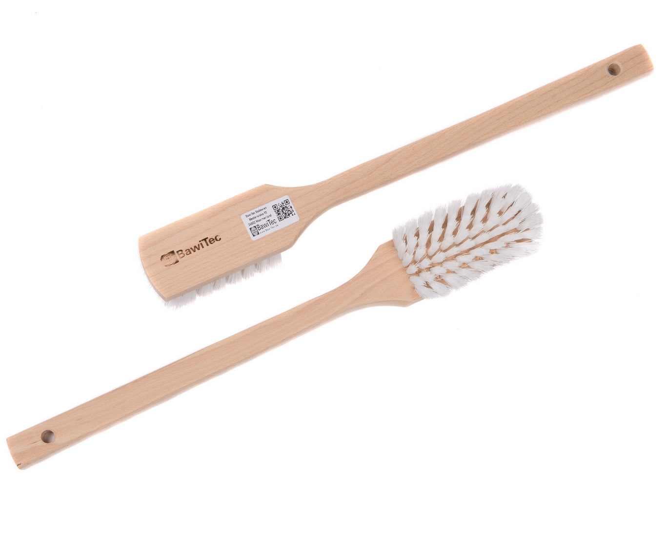 Pack of 2 long-handled cleaning brushes 425 mm ppn bristles white