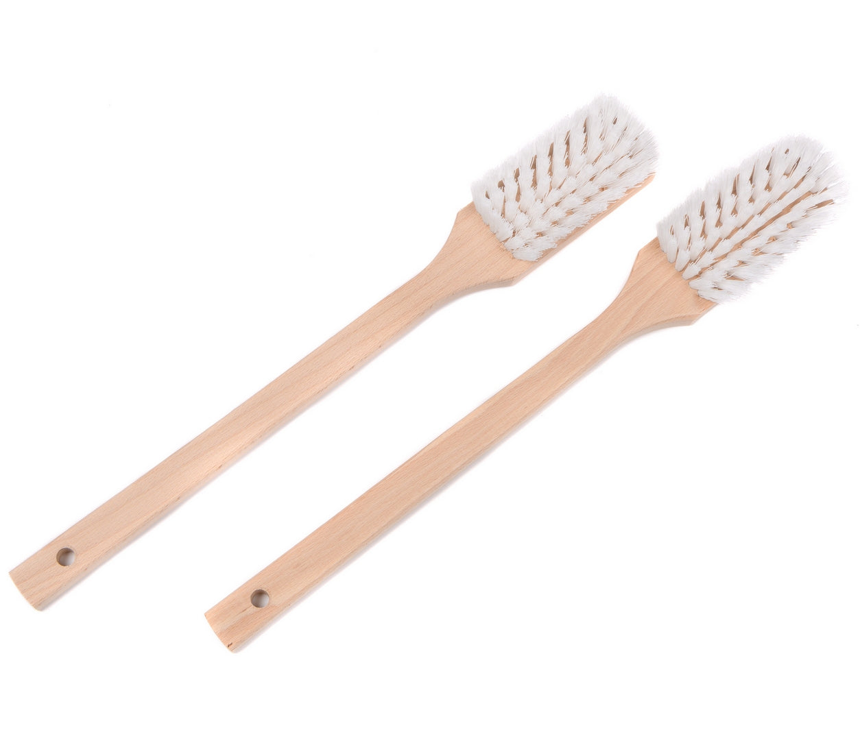 Pack of 2 long-handled cleaning brushes 425 mm ppn bristles white