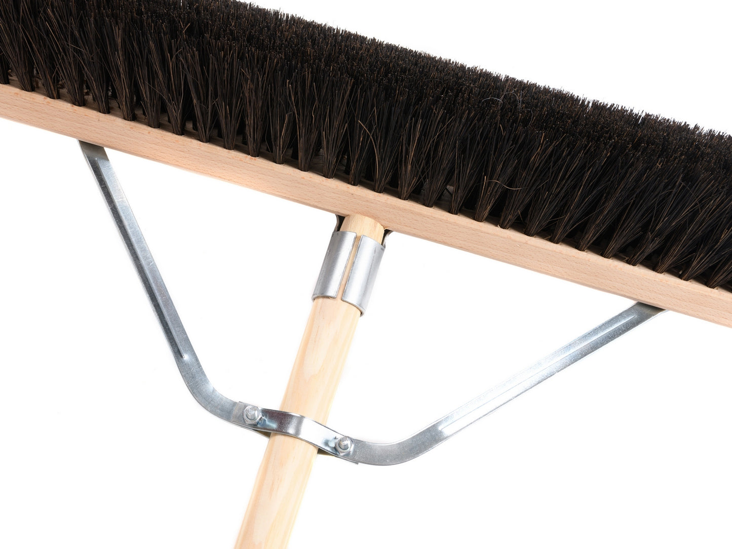 Professioneller Straßenbesen Arenga nass/öl-beständig mit Stielstabilisator und Holzstiel Besenstiel stabiler Besen