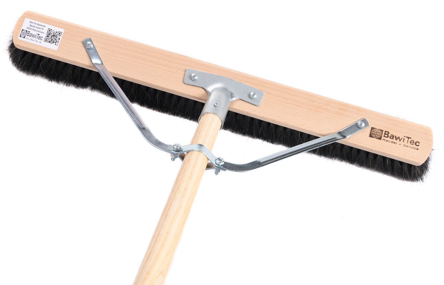 Professional hall broom natural hair/horsehair bristles with handle stabilizer and wooden handle large capacity broom very soft broom