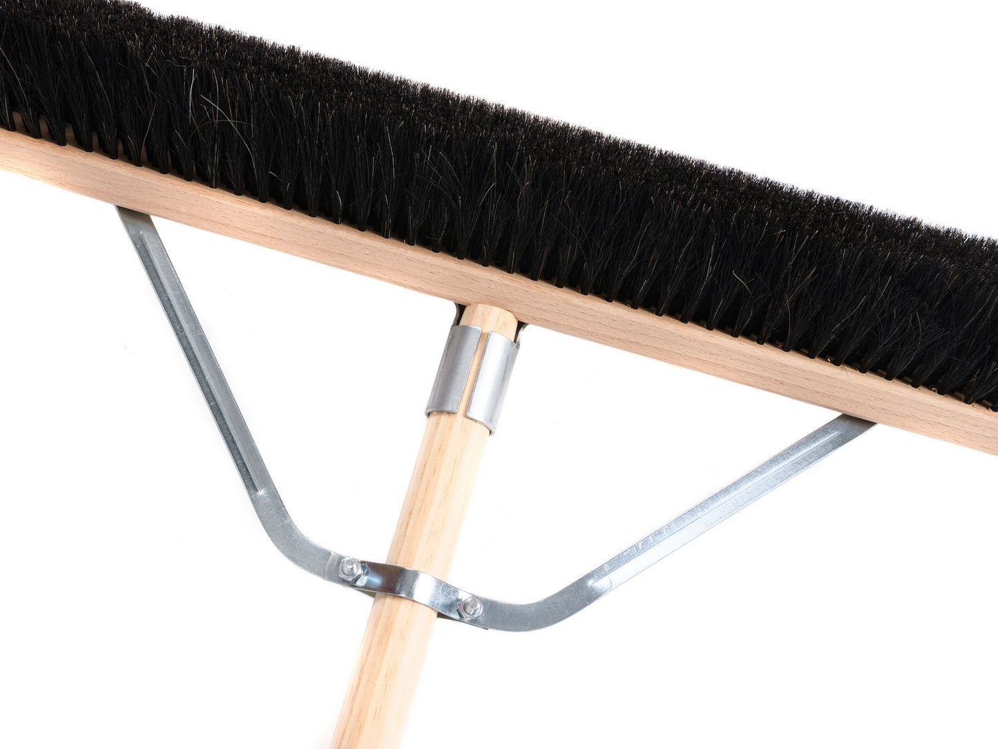 Professional hall broom natural hair/horsehair bristles with handle stabilizer and wooden handle large capacity broom very soft broom