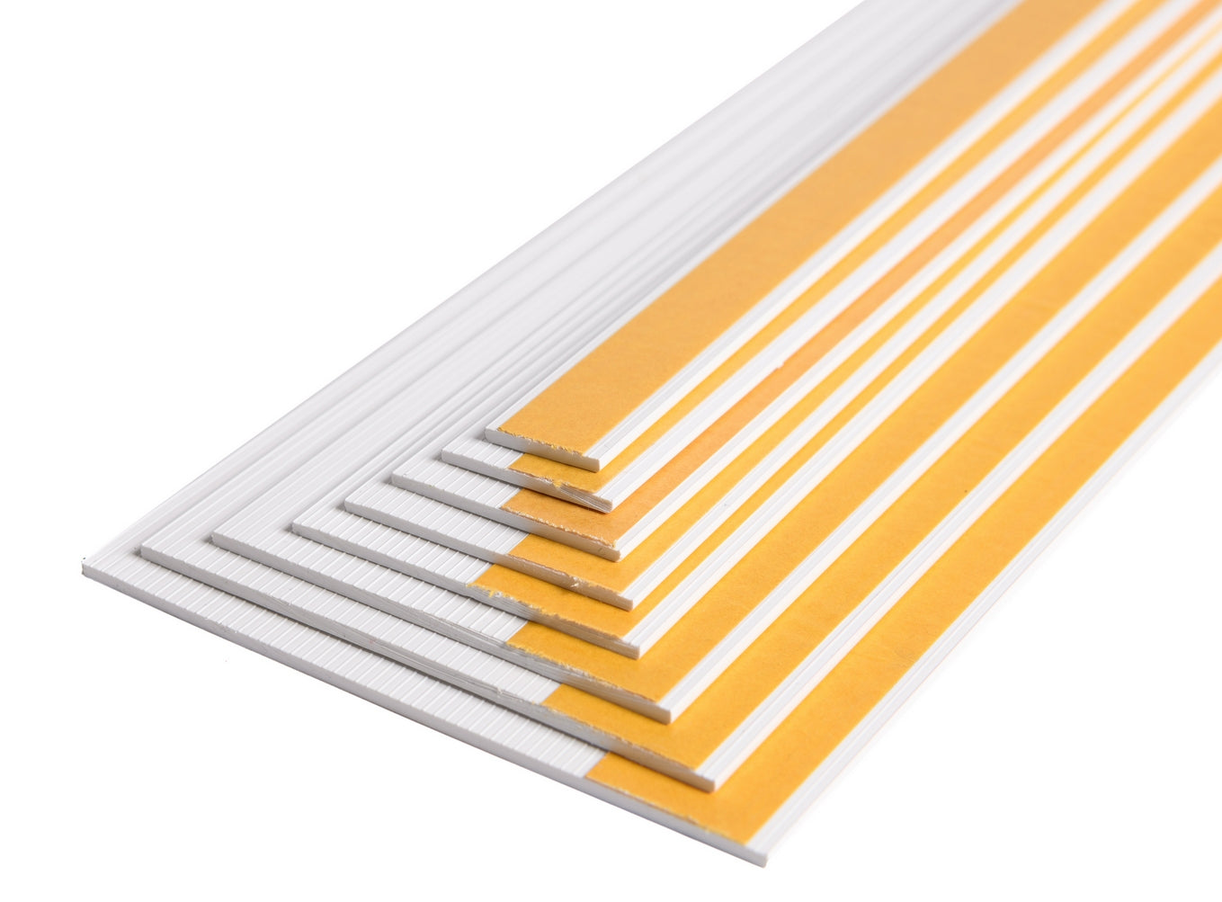 Plastic cover strip flat strip self-adhesive flat profile white for gluing