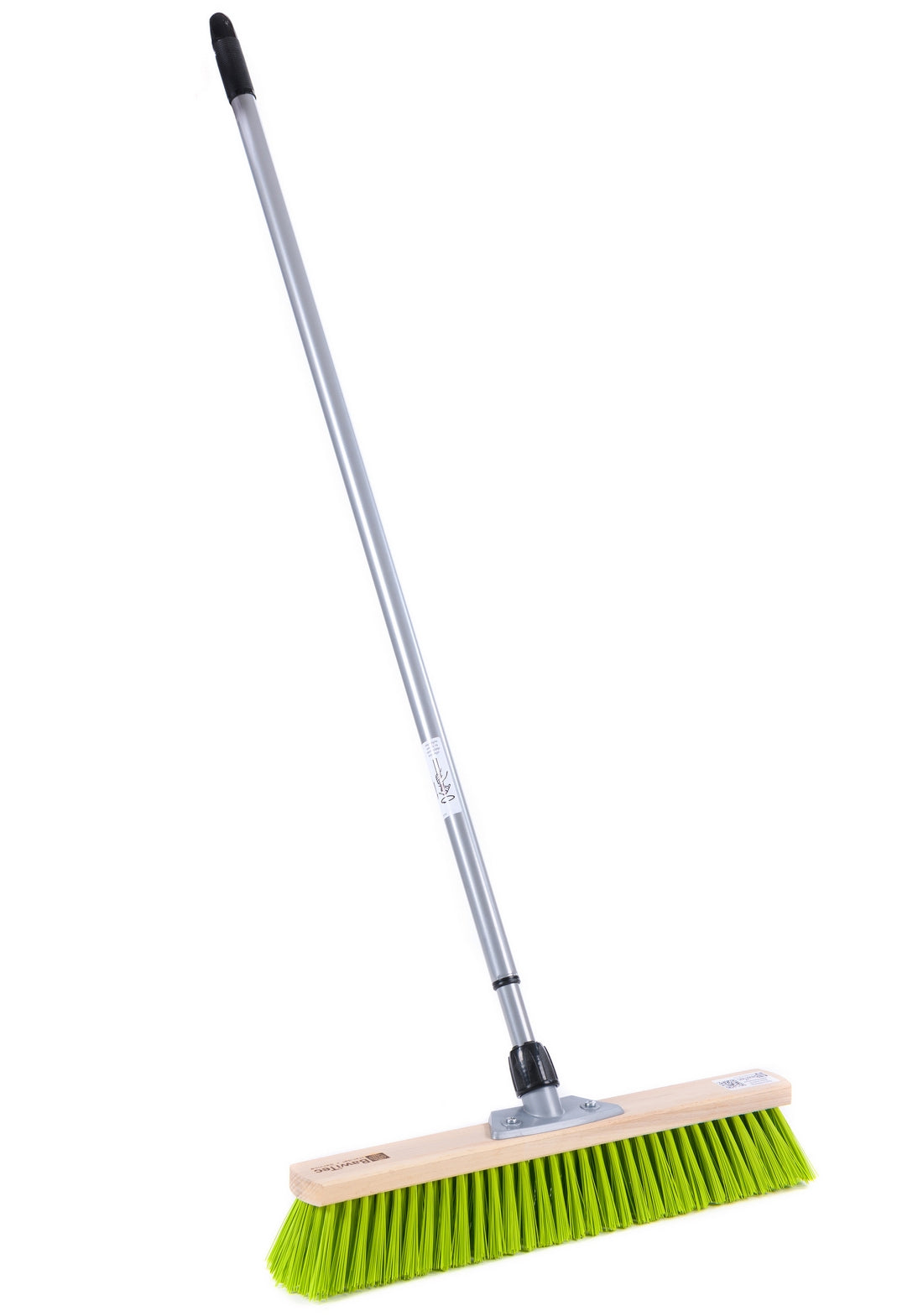 Street broom Elaston neon green with telescopic handle, infinitely adjustable garden broom