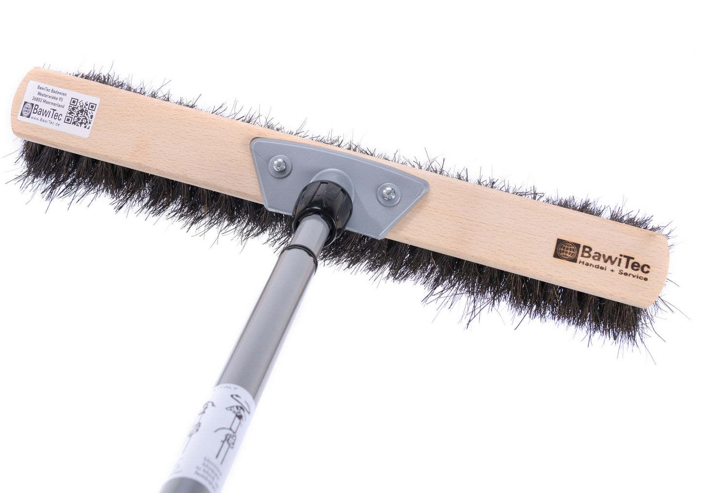 Sweeping broom arena broom wet/oil-resistant with telescopic handle max. 200cm length natural fiber bristles