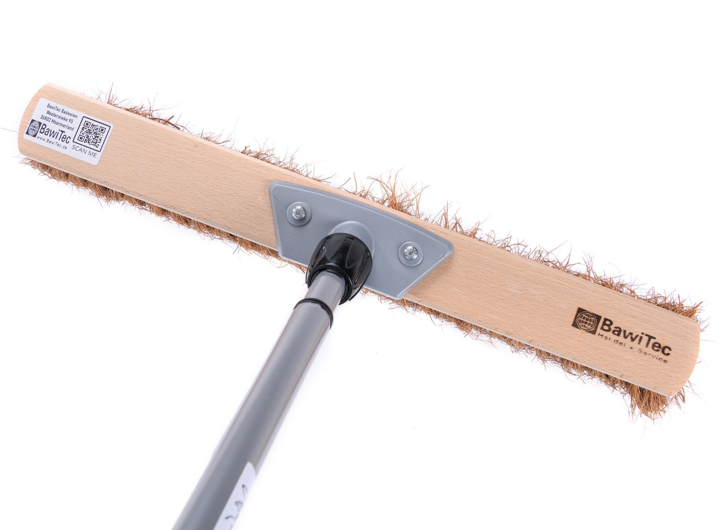 Hall broom coconut broom with telescopic handle, infinitely adjustable sweeping broom plant fiber coconut bristles