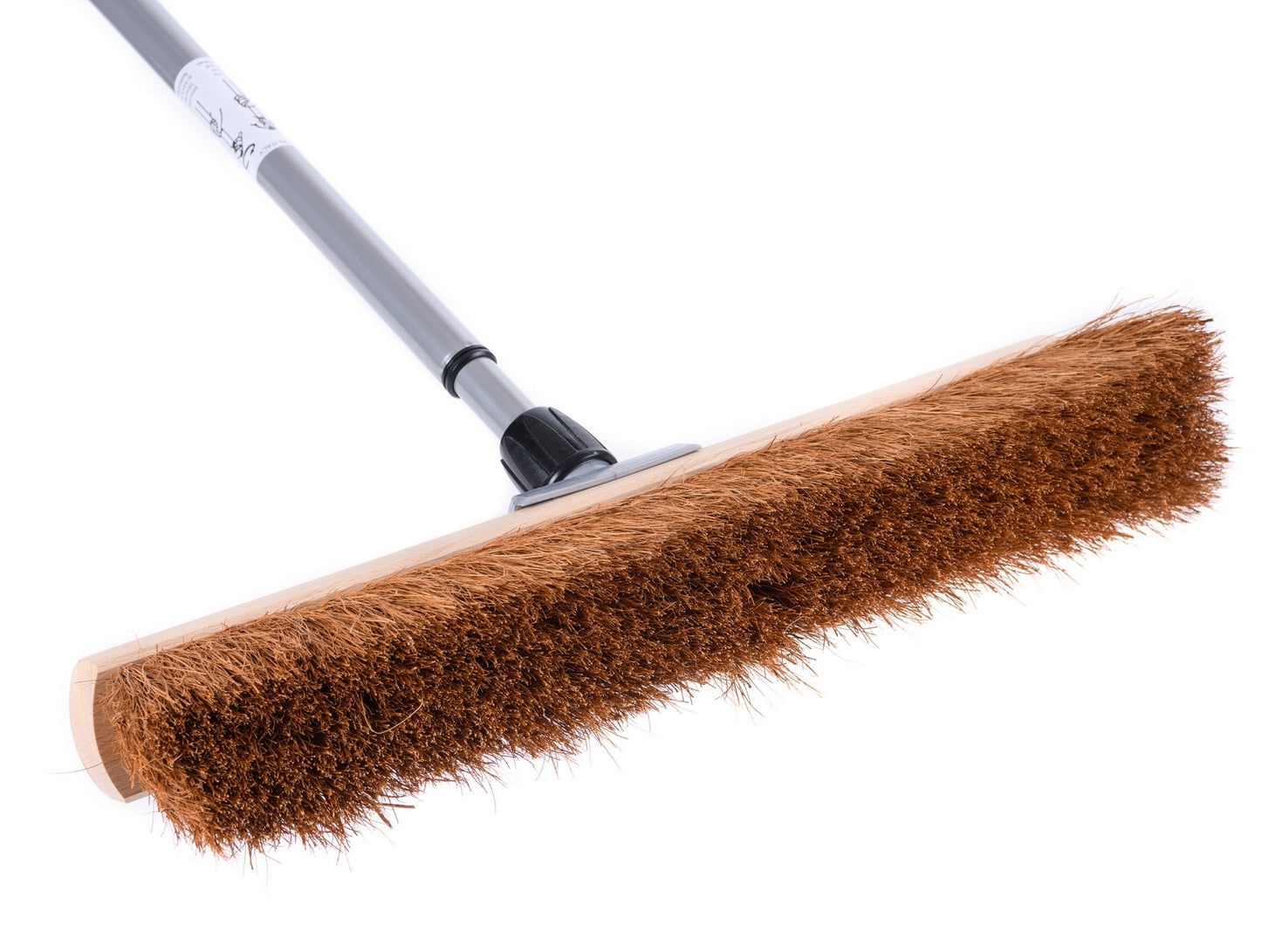 Hall broom coconut broom with telescopic handle, infinitely adjustable sweeping broom plant fiber coconut bristles