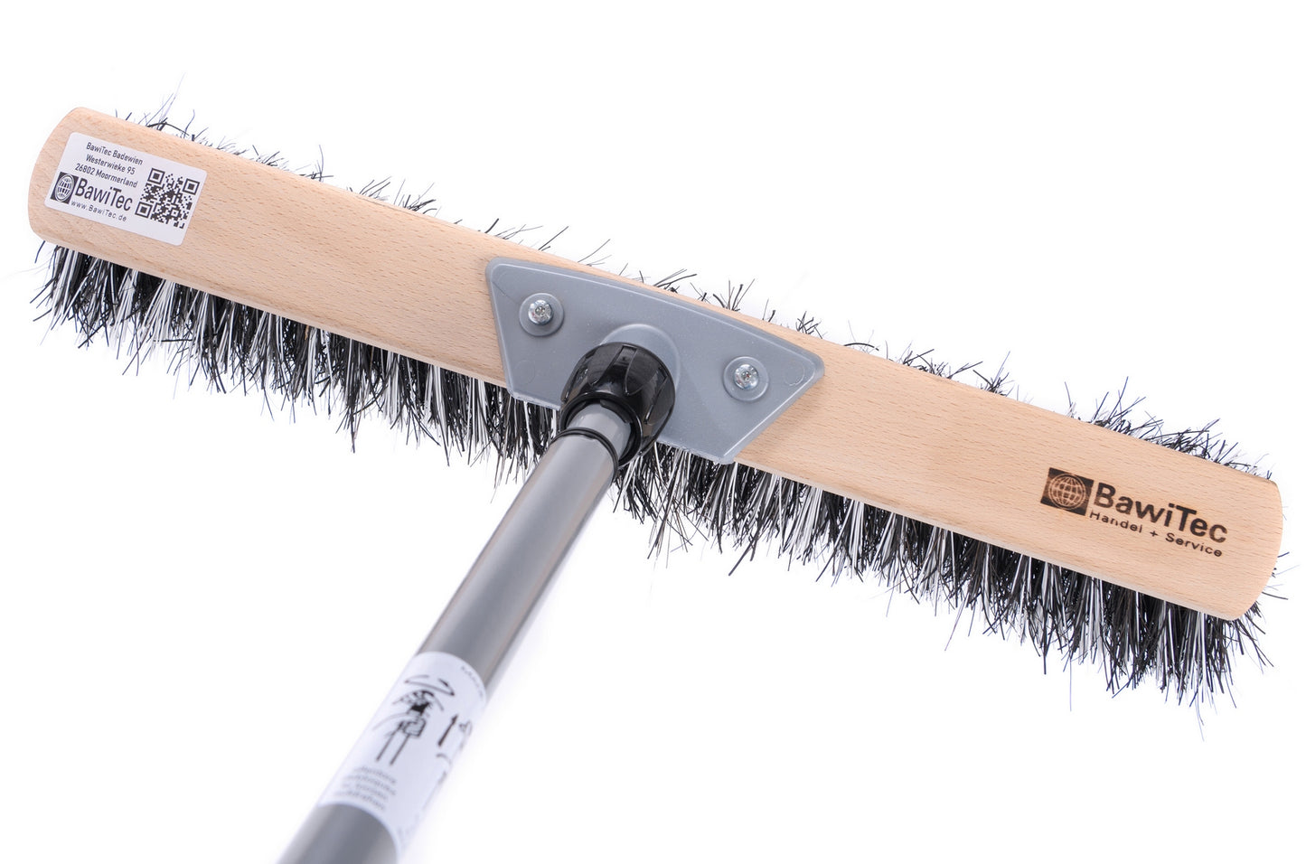 Street broom OssiBlitz bristle mix with telescopic handle, adjustable handle, broom handle, bristle mix