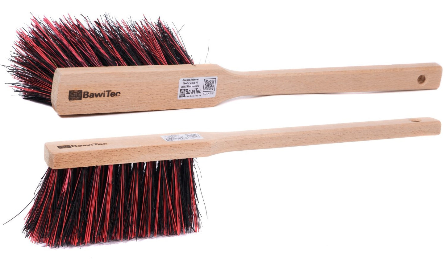 Set of 2 long-handled sweeping set Arenga mixed bristles hand brush 43cm and metal dustpan set