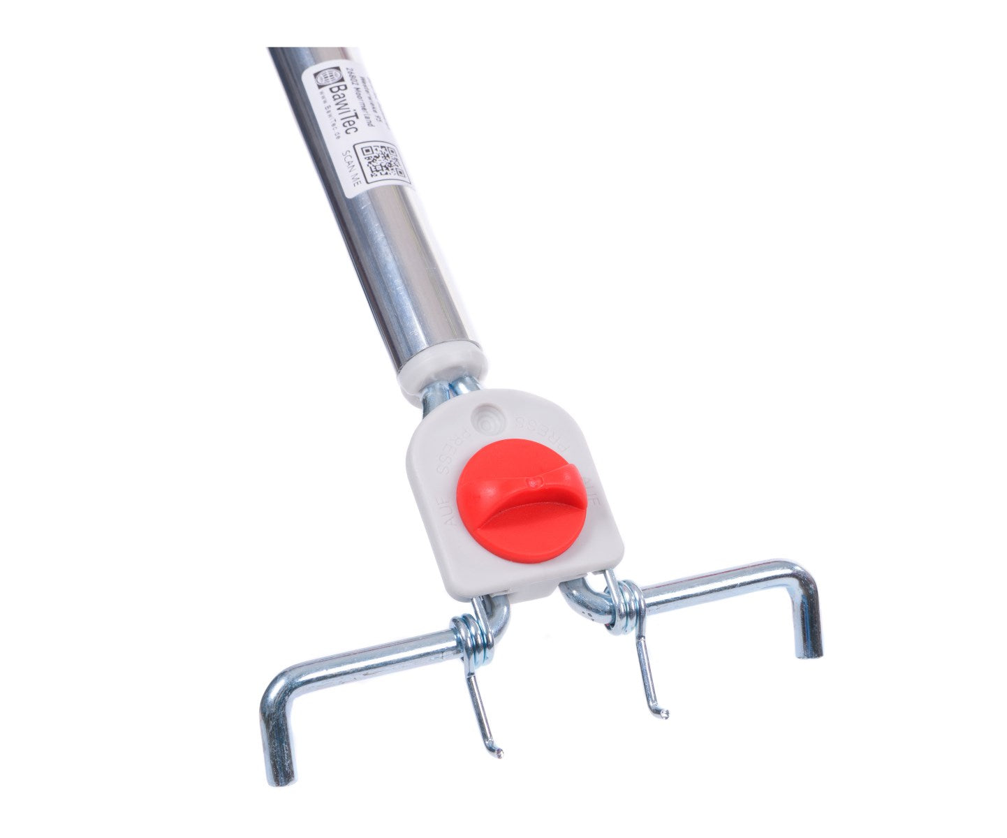 Professional street broom Elaston plastic bristles red with 4-hole change system and aluminum handle length 145cm