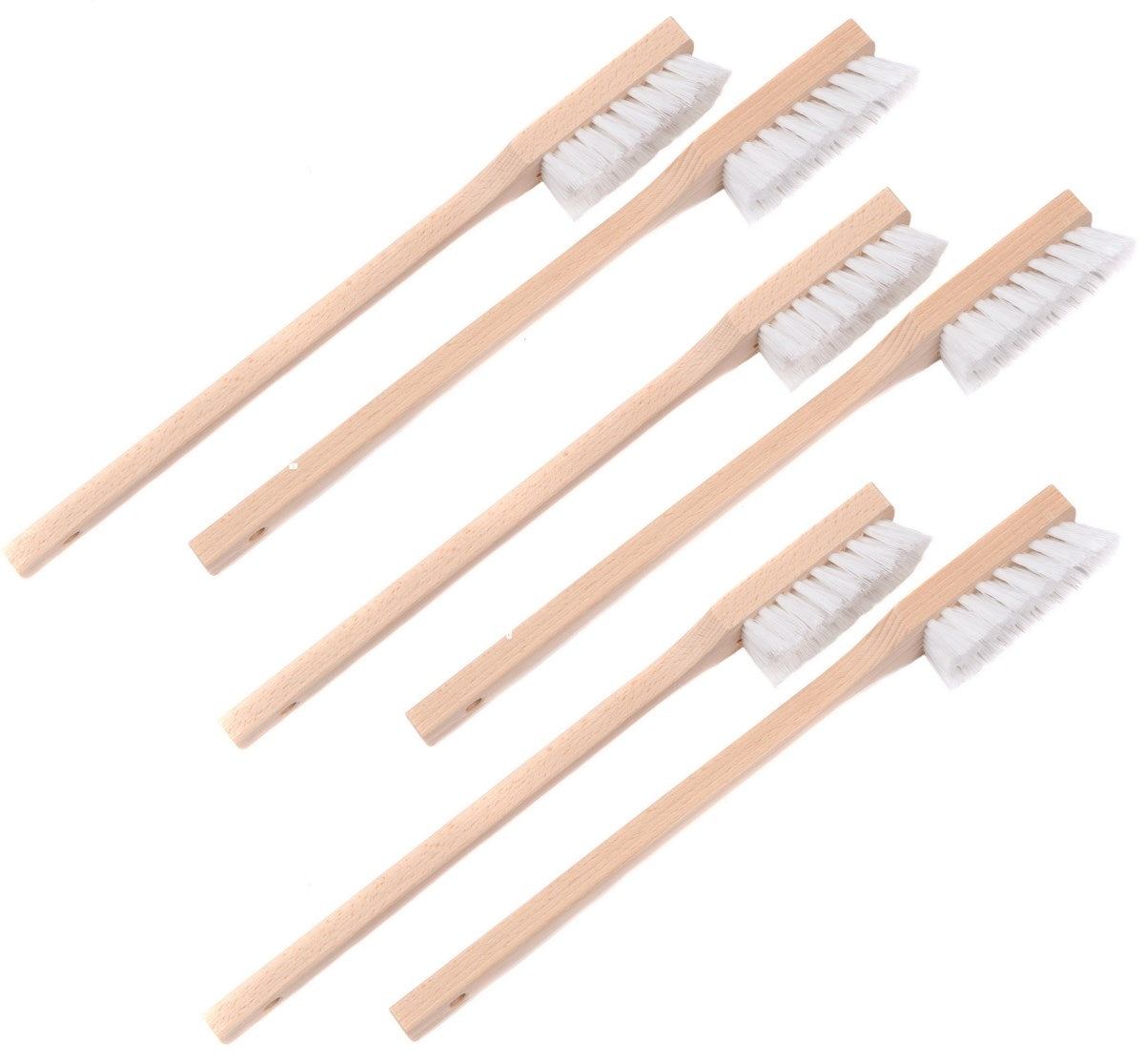 6 Stück Langstiel Reinigungsbürsten Stielbürsten (B-Ware) Kunststoffborsten weiß