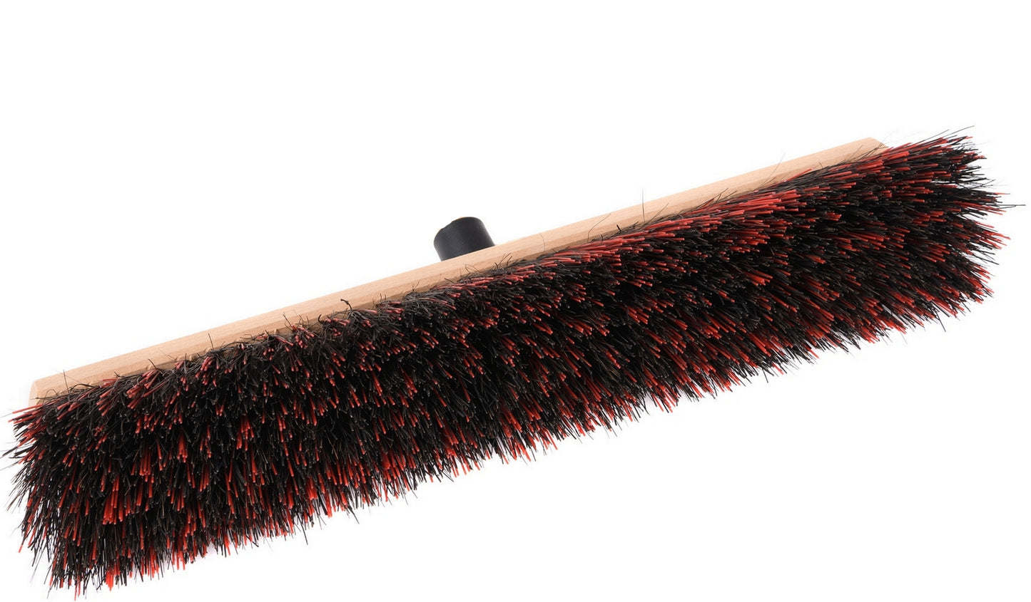 Professional street broom ArengaMix bristles with plastic handle holder for coarse and fine dirt