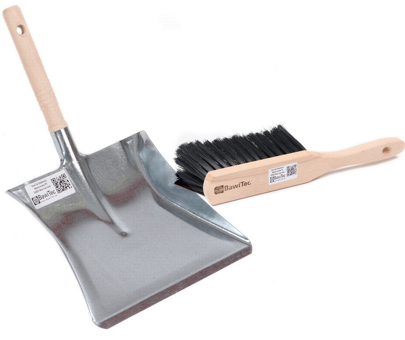 Sweeping set, sweeping set, 2 pieces. Synthetic hair bristles black soft hand brush and metal dustpan set