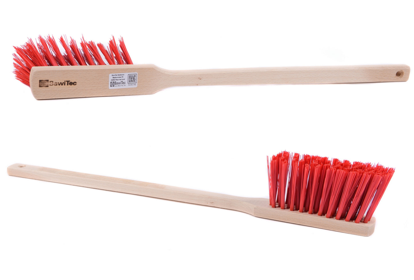 Qualitäts Handfeger mit Langstiel 60cm Kunststoffborsten rot Sicherheitshandfeger