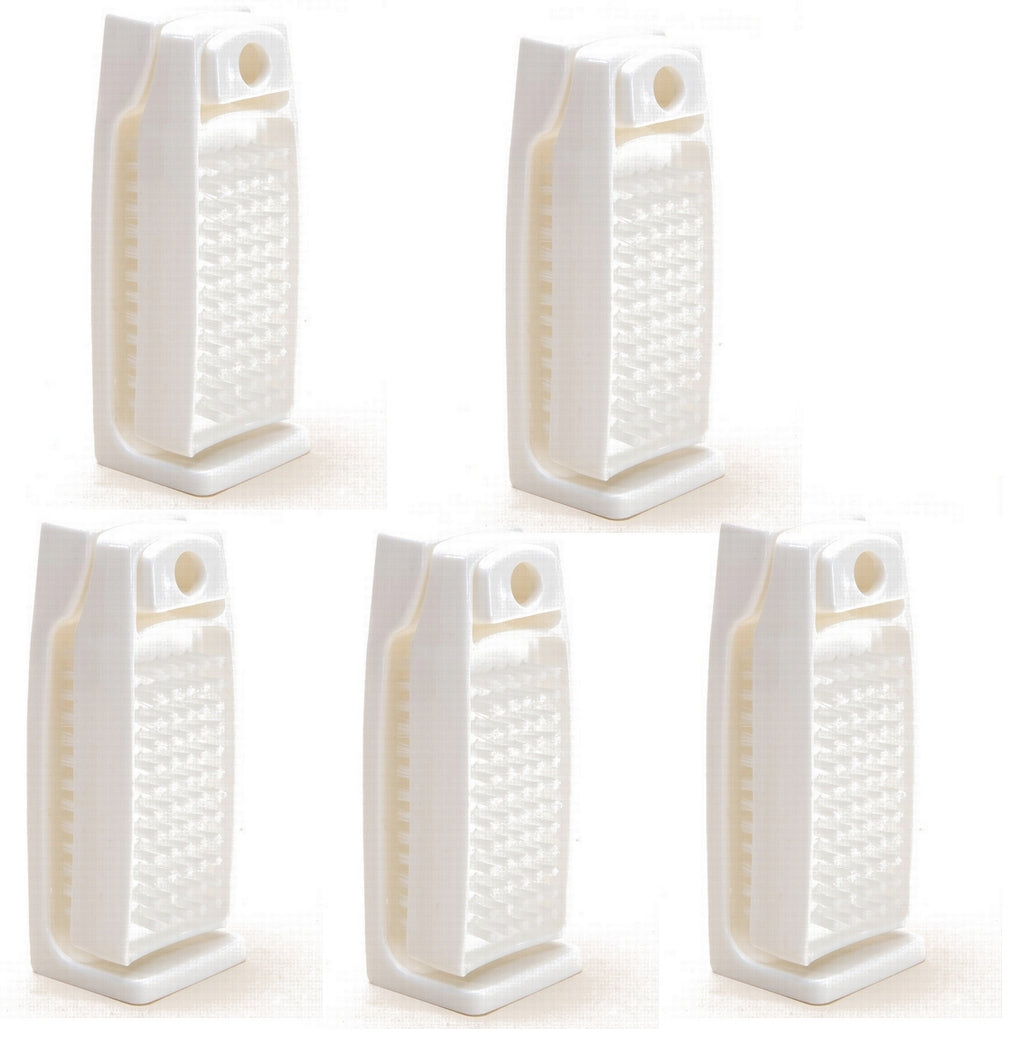 5 Stück Handbürsten Nagelbürsten mit Konsole im Set Kunststoff-Borsten weiß