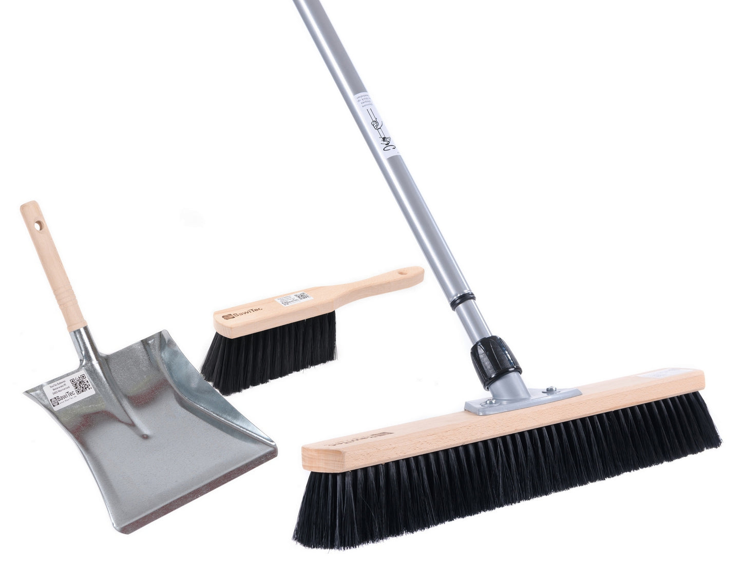 Hall broom sweeping set XL with telescopic handle 4 pieces. All-round sweeping set including hand brush and dustpan