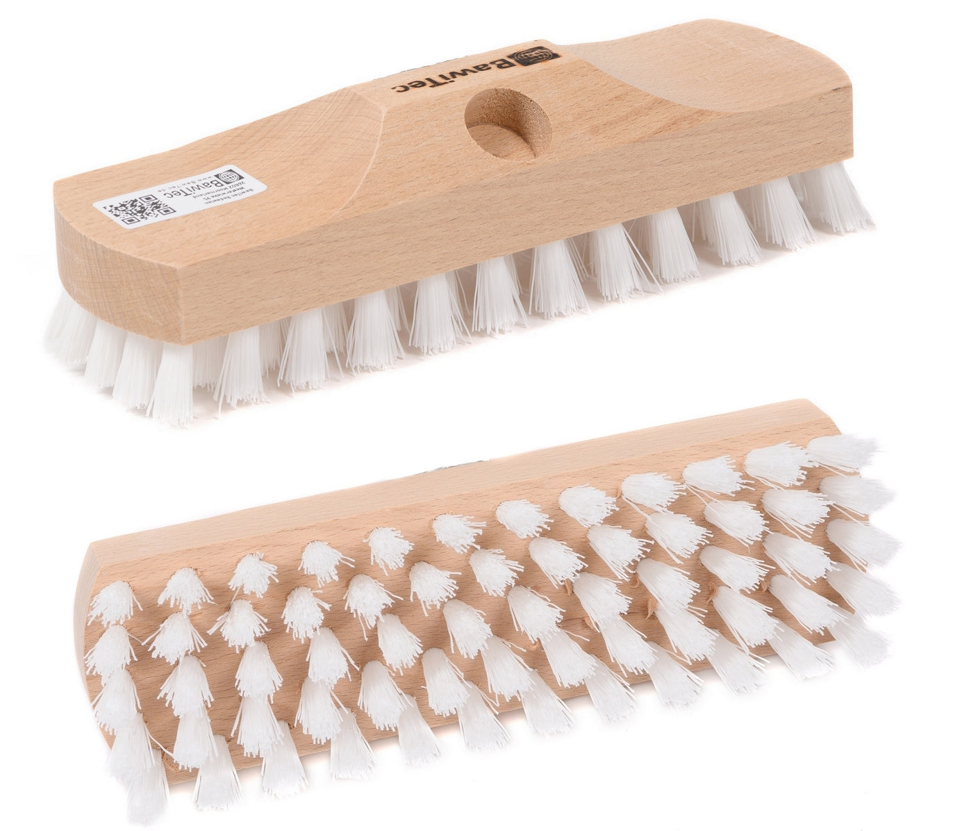 Universal scrubber 22cm white PPN bristles with threaded insert scrub brush