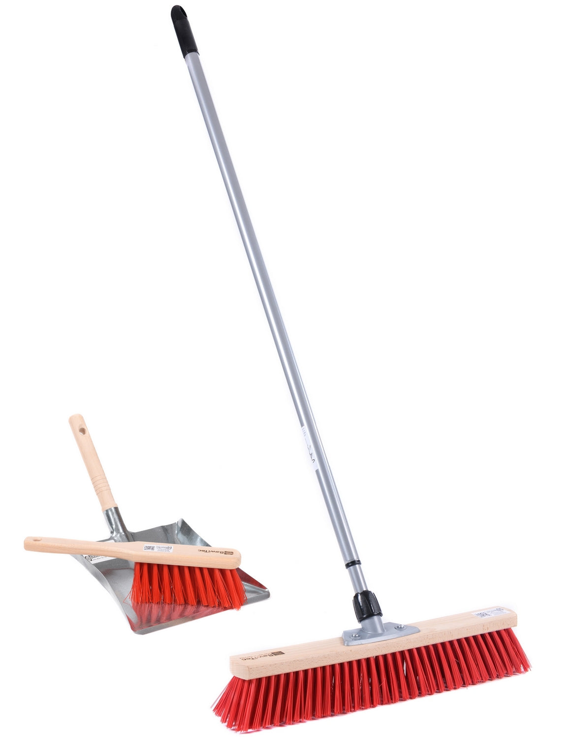 Street broom sweeping set sweeping broom set 4 pieces. Robust plastic bristles hand brush and dustpan