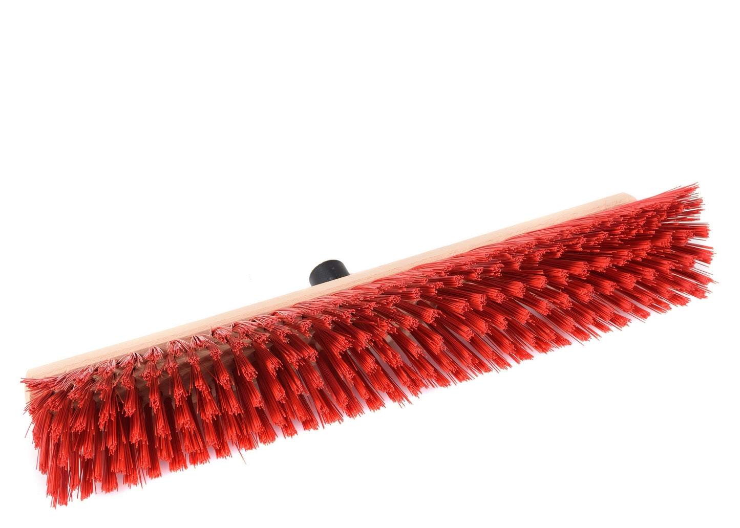 Street broom Elaston plastic bristles red with plastic handle holder for sweeping broom handles