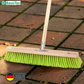 Professional street broom Eralon-Elaston bristles neon green with sturdy handle wooden handle garden broom