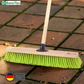 Profi Straßenbesen Eralon-Elaston-Borsten neongrün/grün mit Stiel Holzstiel Gartenbesen für draussen