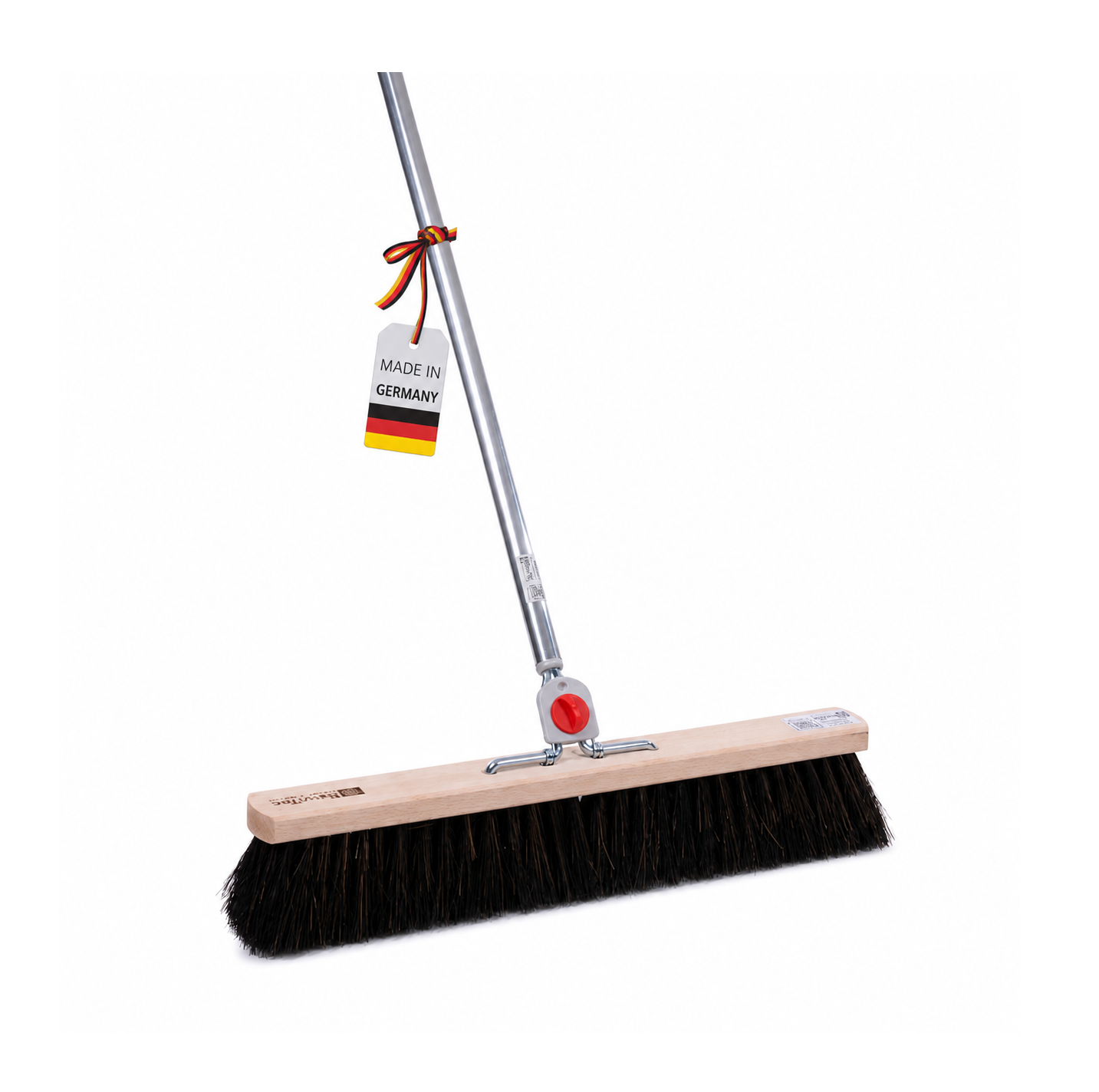 Street broom Arenga plant fiber bristles with 4-hole change system aluminum handle handle 