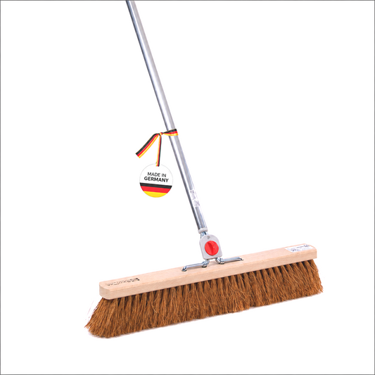 Kehrbesen Kokos-Borsten mit 4-Loch-Wechselsystem und Stiel 145cm Länge Naturfaser-Besen Kokosbesen