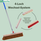 Kehrbesen Kokos-Borsten mit 4-Loch-Wechselsystem und Stiel 145cm Länge Naturfaser-Besen Kokosbesen